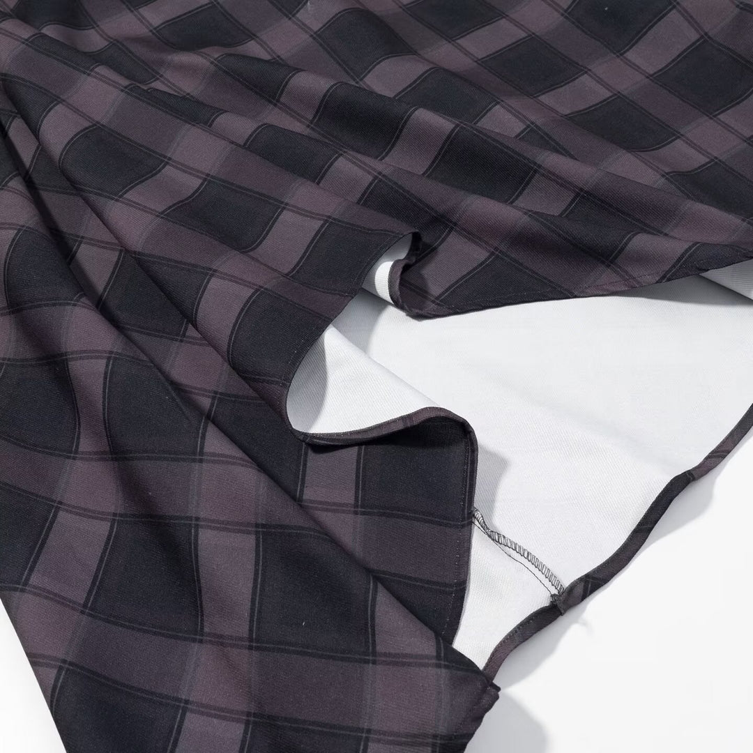 Damen Asymmetrischer Midirock mit Karomuster und ausgestellter A‑Linie Shop Nory