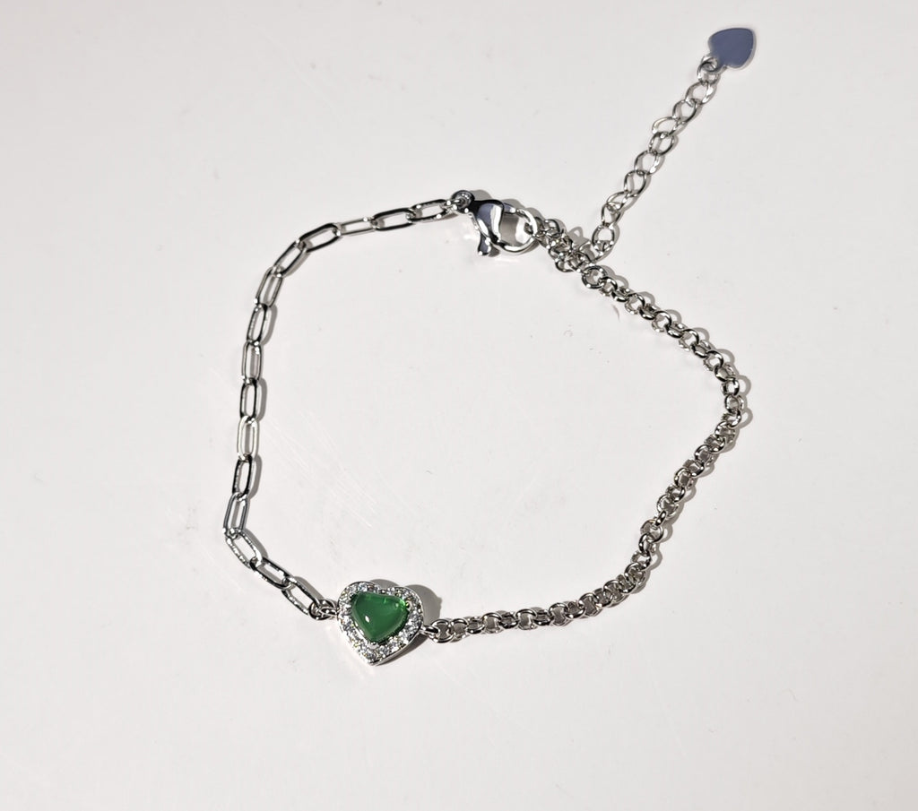 Damen Armband mit herzförmigem Edelstein und funkelnden Akzenten Shop Nory