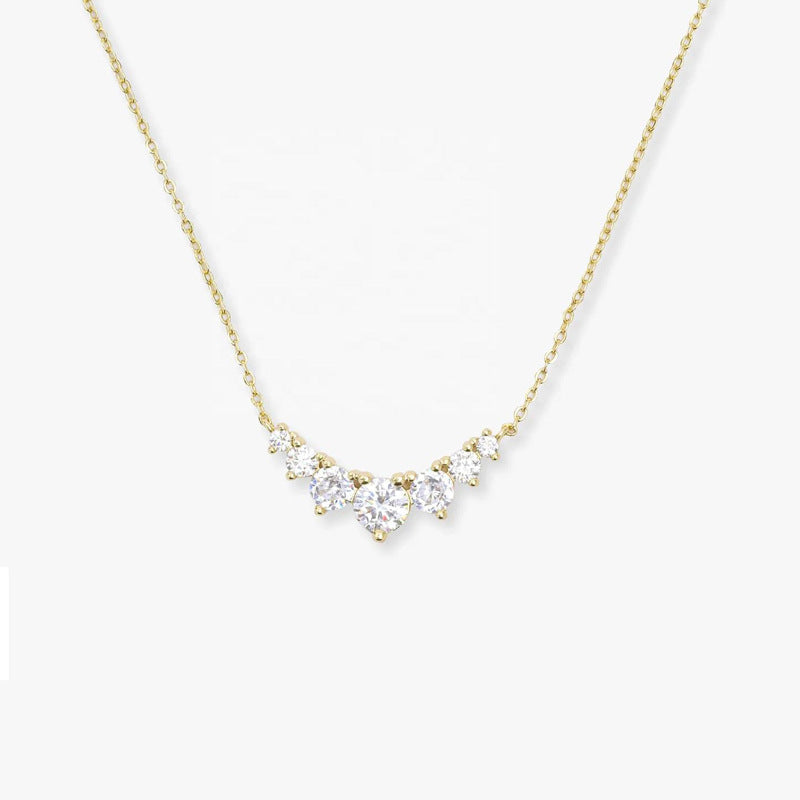 925 Sterling Silber Zirkon Kabelkette Geometrische Halskette | Shop Nory