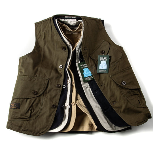 Herren Utility‑Weste mit mehreren Pattentaschen aus robustem Canvas Shop Nory