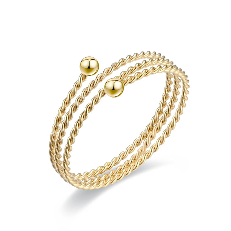 Damen Offenes Armreif mit doppeltem Drahtdesign Shop Nory