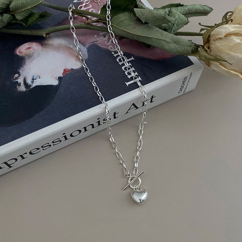 Damen Halskette mit herzförmigem Anhänger und Kettendesign Shop Nory
