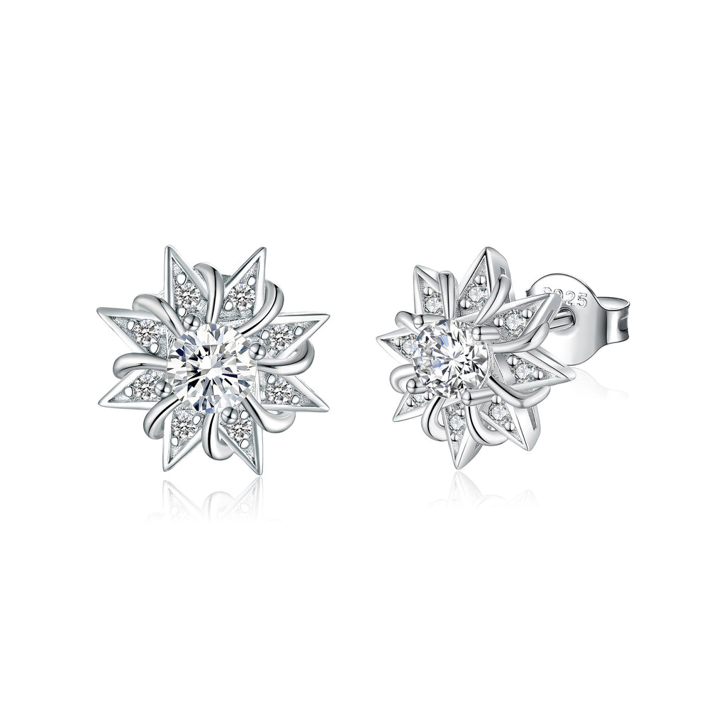 Damenohrringe im floralen Sternen-Design mit funkelnden Zirkonia Shop Nory