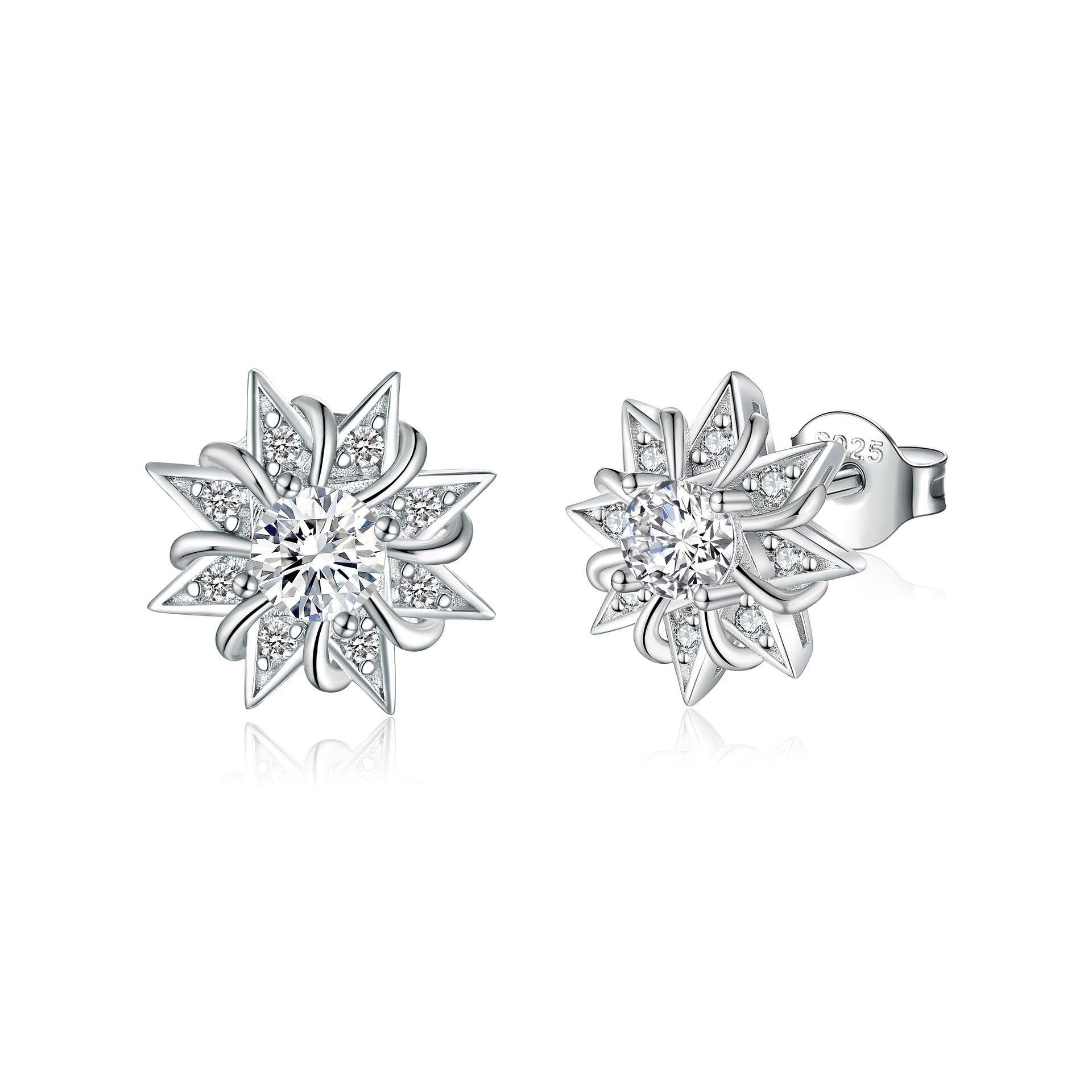 Damenohrringe im floralen Sternen-Design mit funkelnden Zirkonia Shop Nory