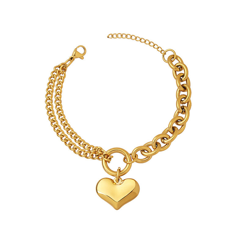 Damen Armband mit Herz-Anhänger und elegantem Kettendesign Shop Nory