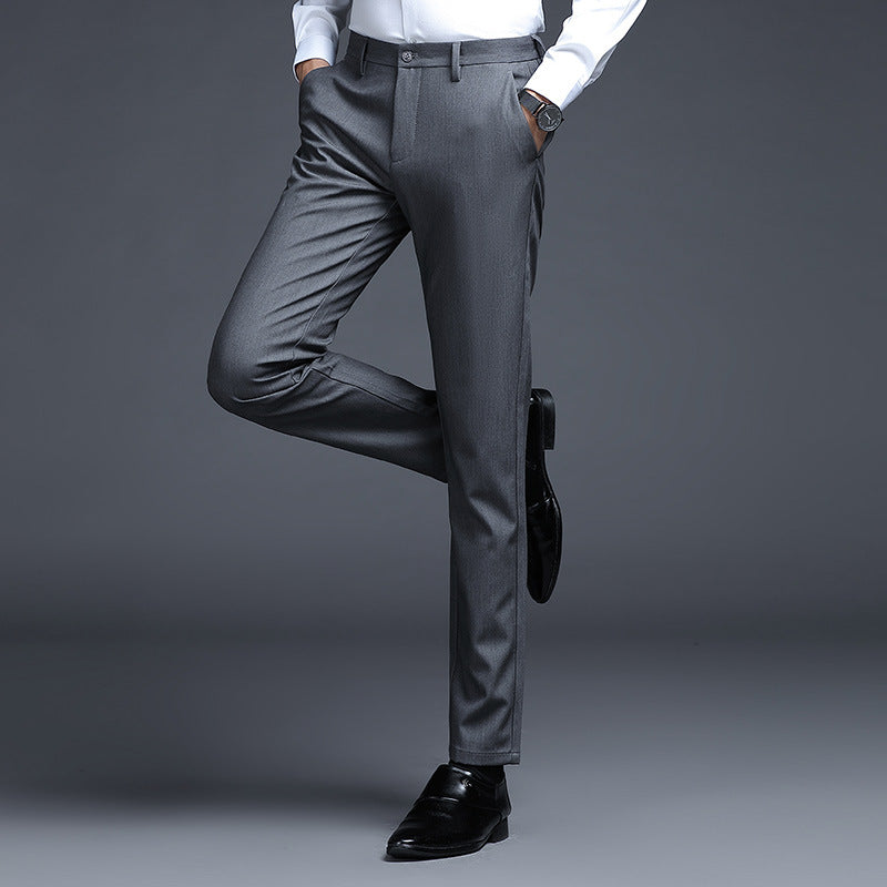 Herren Formelle Slim-Fit Anzughose mit Stretchbund und Bügelfalte Shop Nory