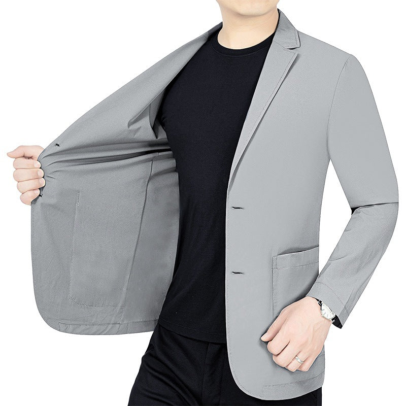 Herren legerer elastischer Sommerblazer mit dreiviertelärmeln und schlanker Passform Shop Nory