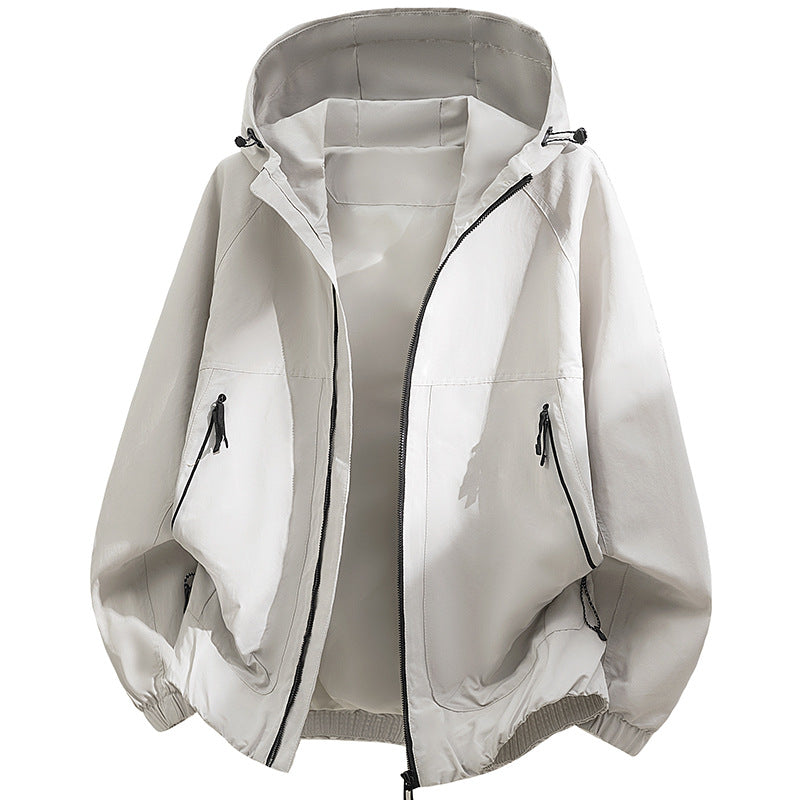 Herren Oversized Kapuzen‑Softshelljacke mit technischer Oberfläche und Kordelzugsaum Shop Nory