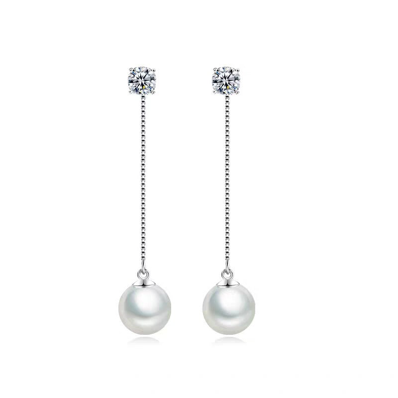 Damen hängende Ohrringe mit elegantem Perlen- und Zirkonia-Design Shop Nory