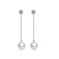 Damen hängende Ohrringe mit elegantem Perlen- und Zirkonia-Design Shop Nory