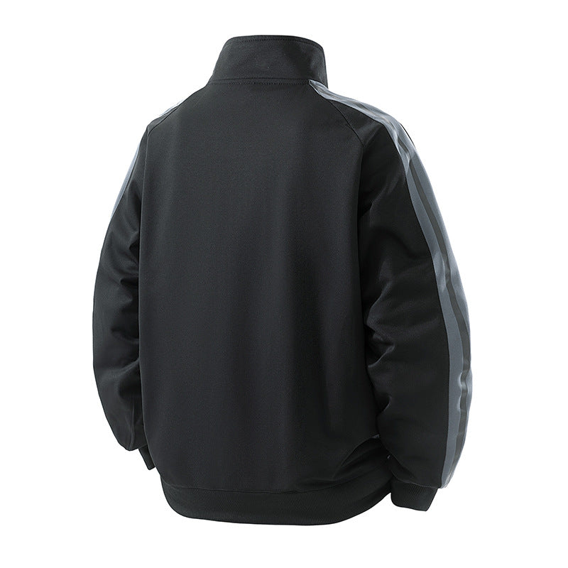 Herren Sportive Zipjacke mit Stehkragen und kontrastierenden Ärmestreifen Shop Nory