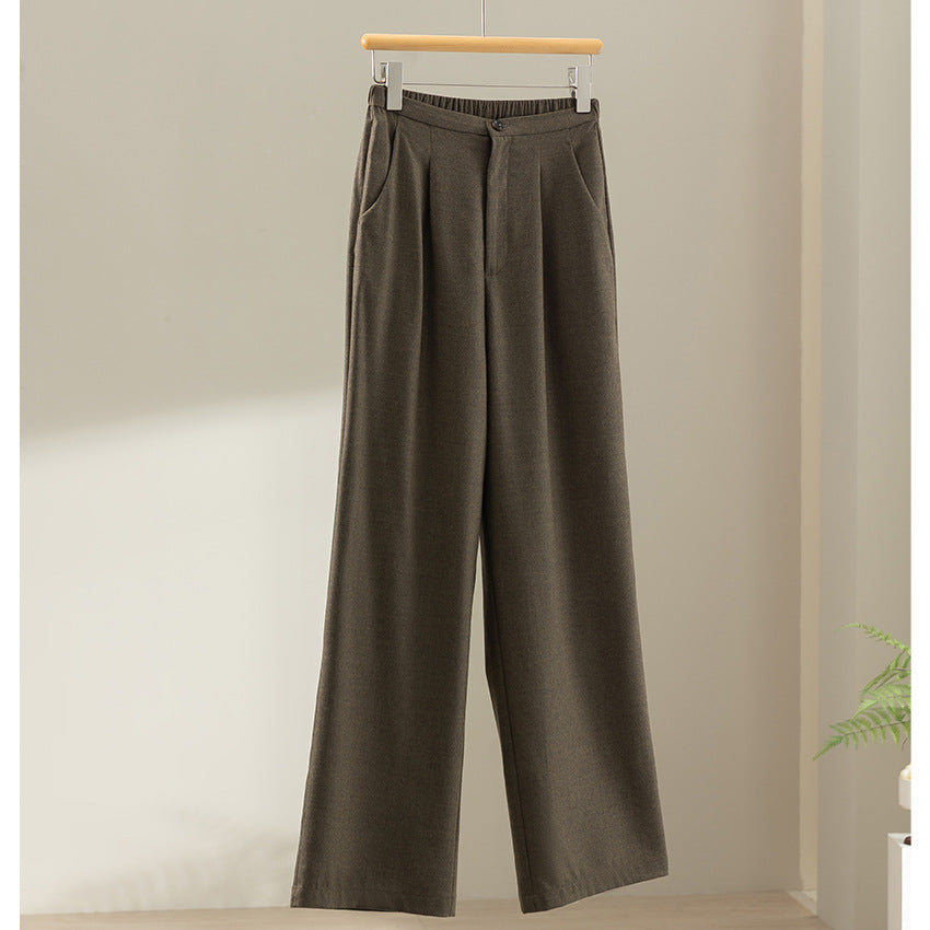 Damen Weite High-Waist-Hose mit Bundfalten, elastischem Rückenteil und seitlichen Eingrifftaschen Shop Nory