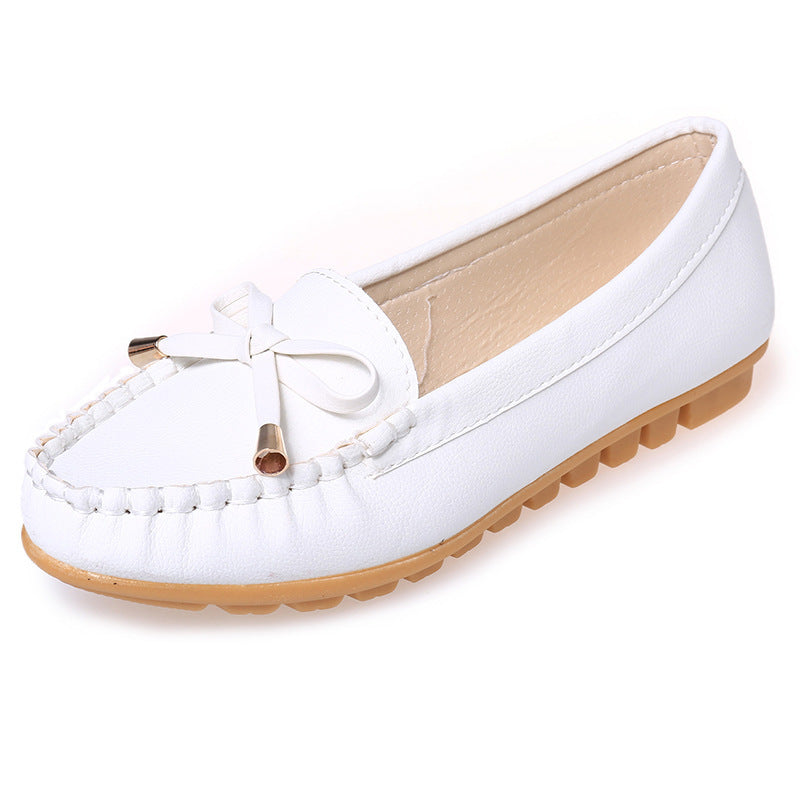 Damen Lederoptik Mokassin-Slipper mit Dekorschleife und profiliertem Gummisohlen-Design Shop Nory