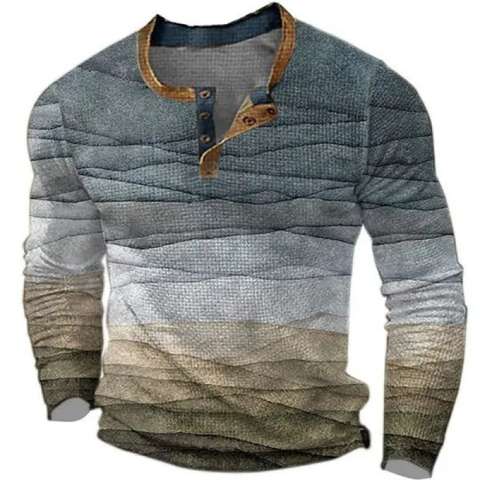 Herren Sportliches Langarmshirt mit Knopfleiste Shop Nory