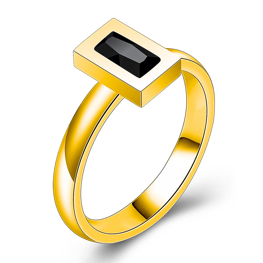 Damen Ring mit quadratischem Onyxstein Shop Nory