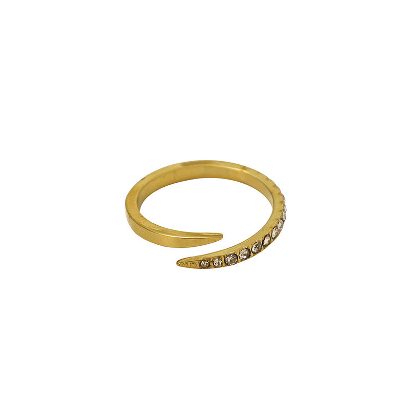 Damen Offener Ring mit Kristallverzierung Shop Nory