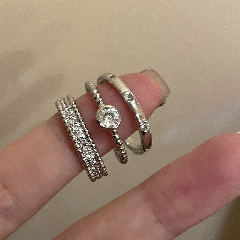 Damen Elegante und funkelnde Ringset Shop Nory