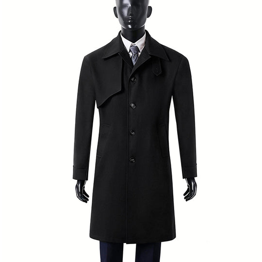 Herren Moderner wasserabweisender Trenchcoat mit verdeckter Knopfleiste und Passformoptimierung Shop Nory