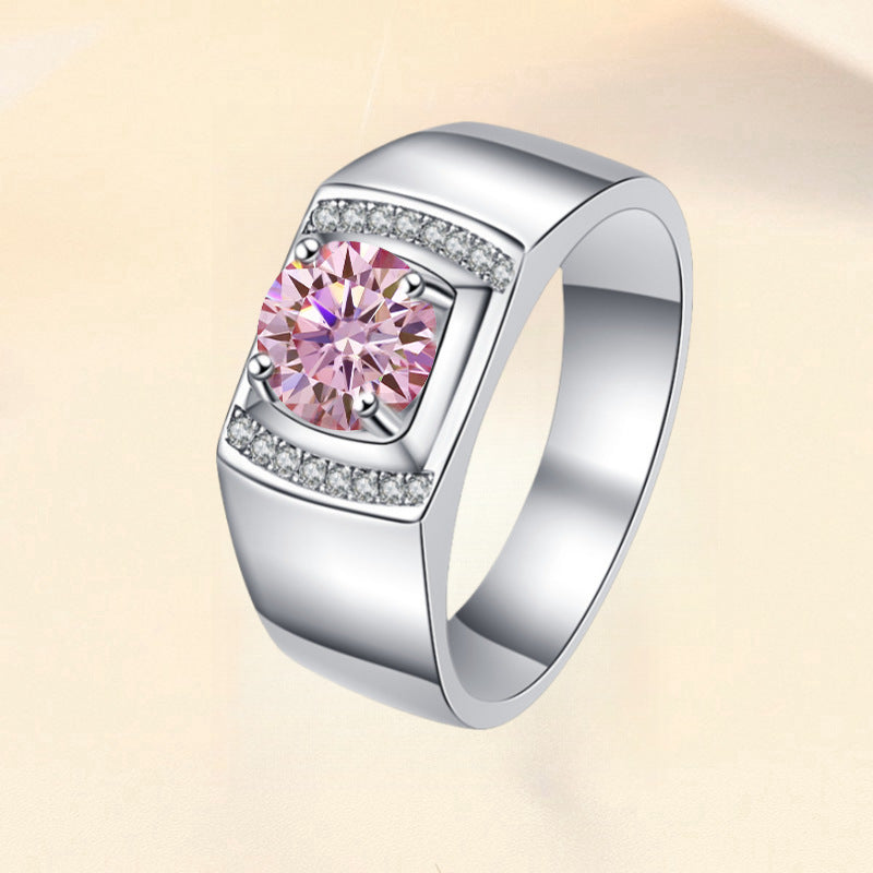 Damenring mit zartem, runden Pink-Zirkonia und funkelndem Design Shop Nory