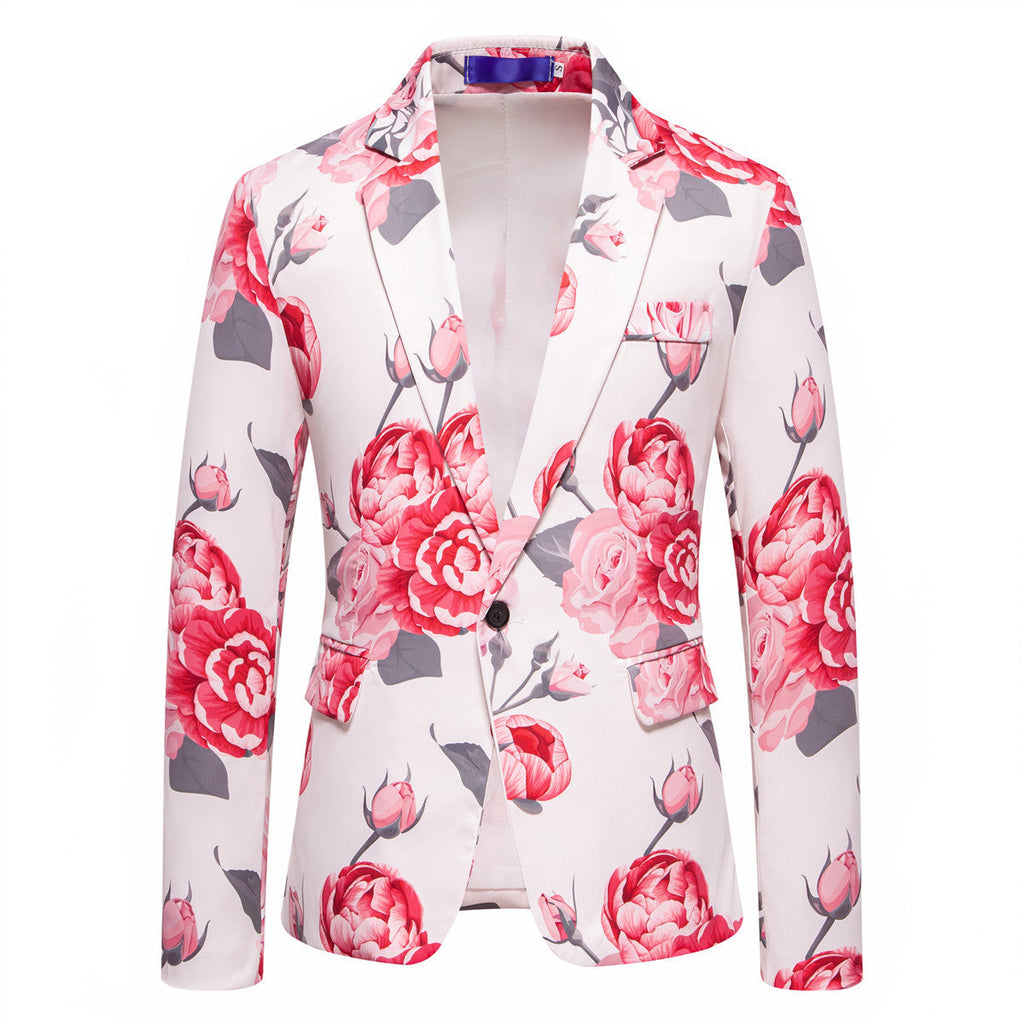 Herren eleganter Blazer mit floralem Design