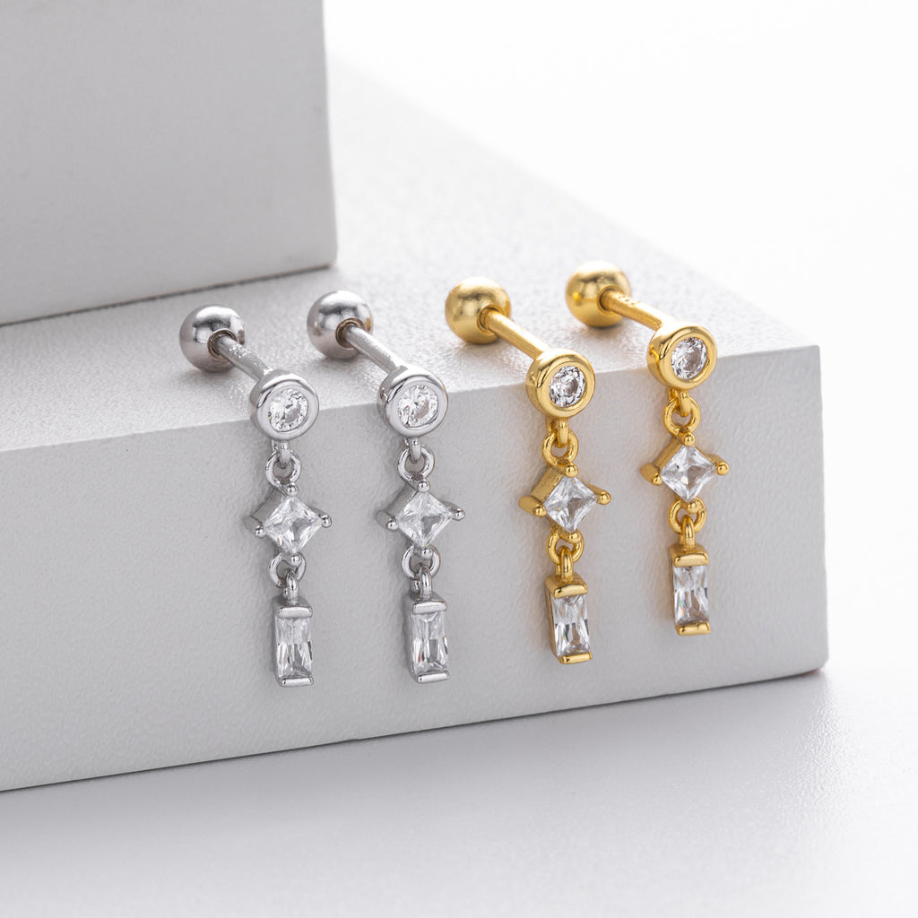 Damen Ohrstecker mit luxuriösem Zirkon-Design aus hochwertigem 925 Sterling Silber Shop Nory