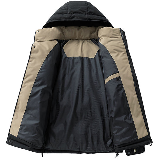 Herren Wattierte Urban-Thermojacke mit gesteppter Optik, hohem Stehkragen und Utility-Taschen Shop Nory