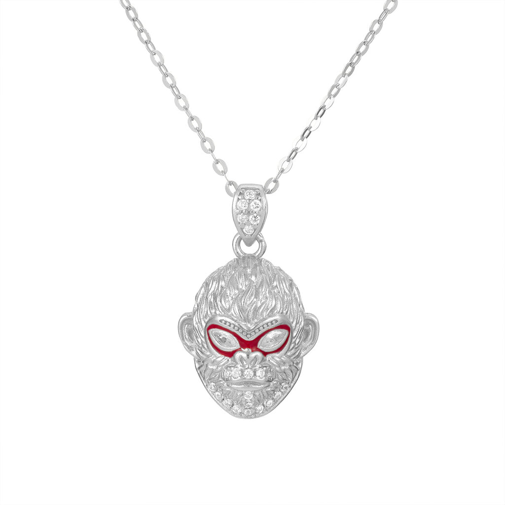 Damen Halskette mit einzigartigem Maskenanhänger und funkelnden Zirkonia Shop Nory