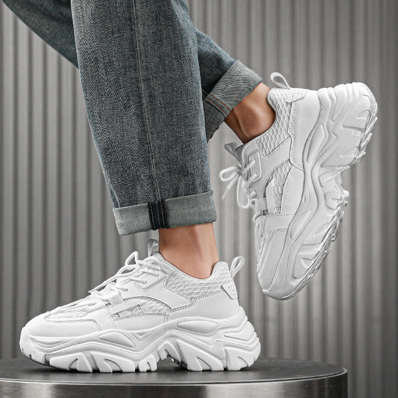 Damen Modische Plateau-Chunky-Sneaker mit strukturiertem Mesh-Overlayer und robuster Profilsohle Shopy Nory