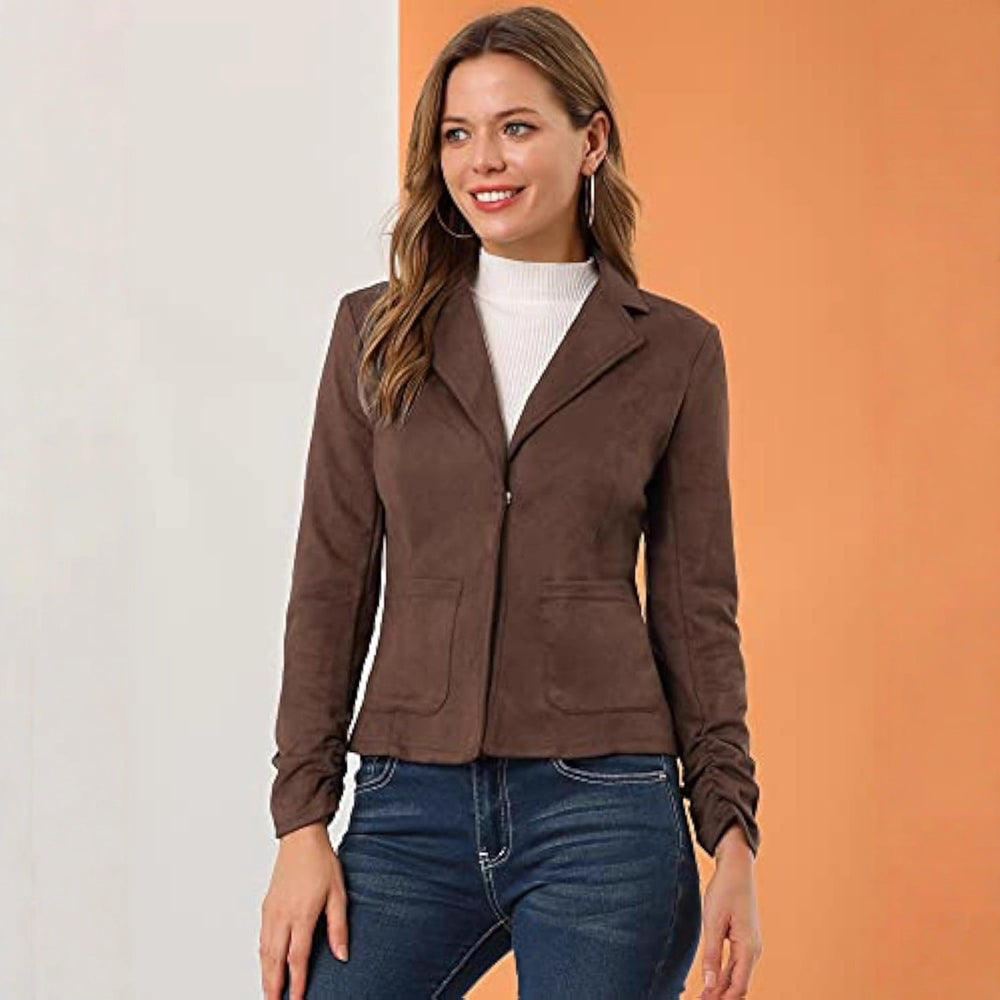 Damen Eleganter Velours-Blazer mit schmaler Passform Shop Nory