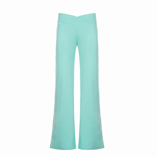 Damen nan weite Palazzo-Hose mit V-förmiger Bundnaht und elastischem Stretch-Jersey Shop Nory