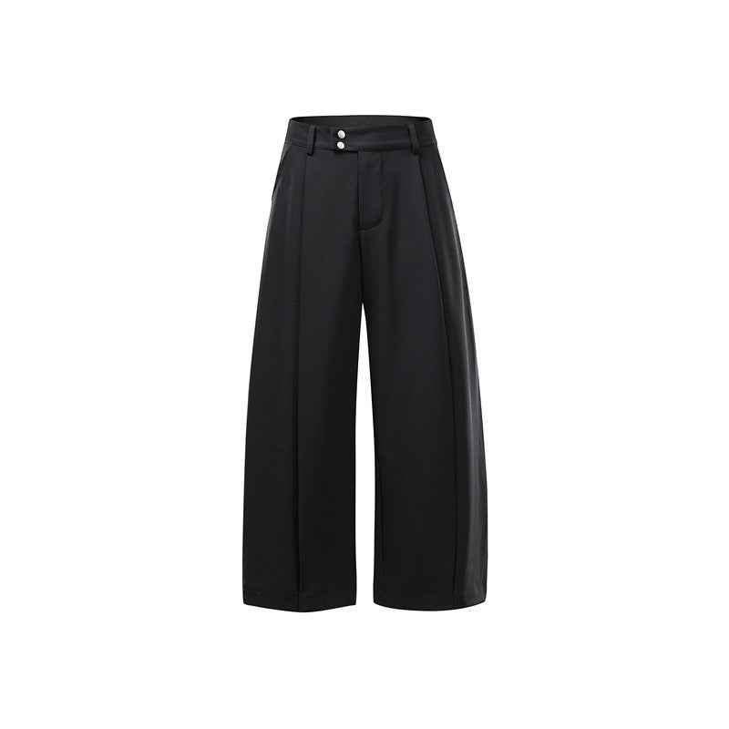 Damen Hochtaillierte Culotte-Hose mit Mittelnaht, Bügelfalte und Doppelknopfbund Shop Nory