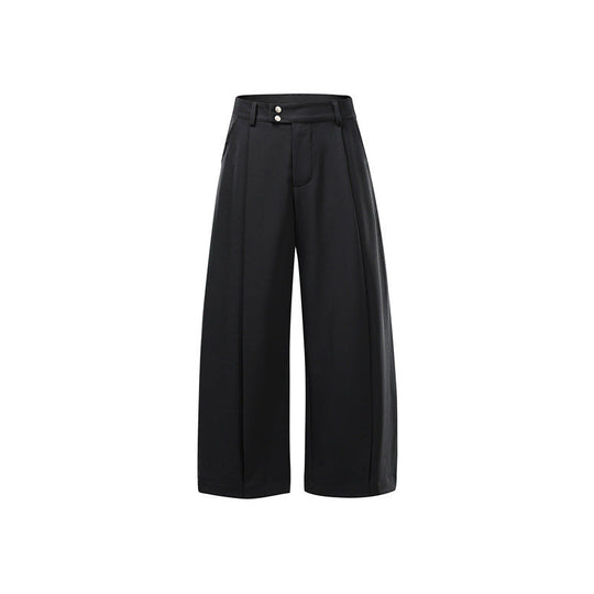 Damen Hochtaillierte Culotte-Hose mit Mittelnaht, Bügelfalte und Doppelknopfbund Shop Nory