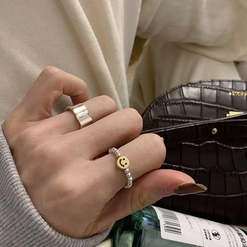 Damen Offener Ring mit modernem Wellenmuster Shop Nory