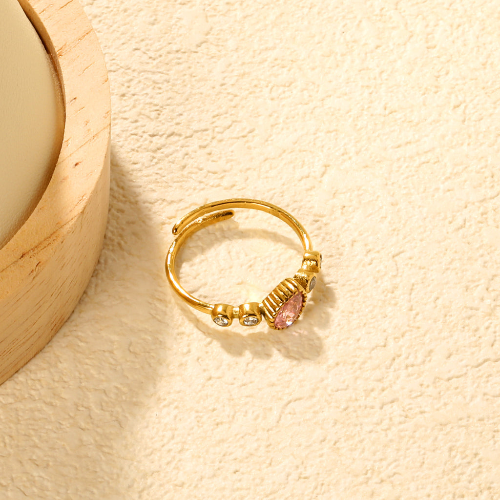 Damen verstellbarer Ring mit funkelndem Herz- und Zirkonia-Besatz Shop Nory