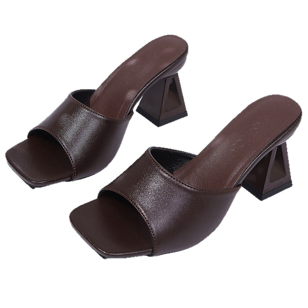 Damen Mules mit stylischem Blockabsatz und modischem Obermaterial