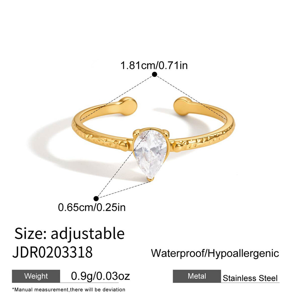 Damen Offenes Ring mit floralen Zirkonia-Details Shop Nory