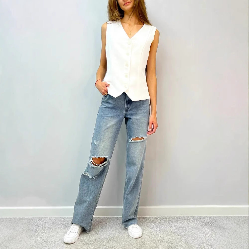 Damen Maßgeschneiderte Elegante Weste Shopnory