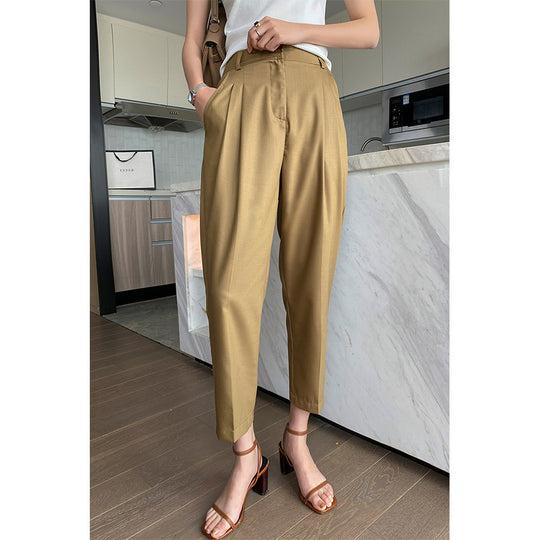 Damen Elegante Hochtaillierte Stoffhose Shop Nory