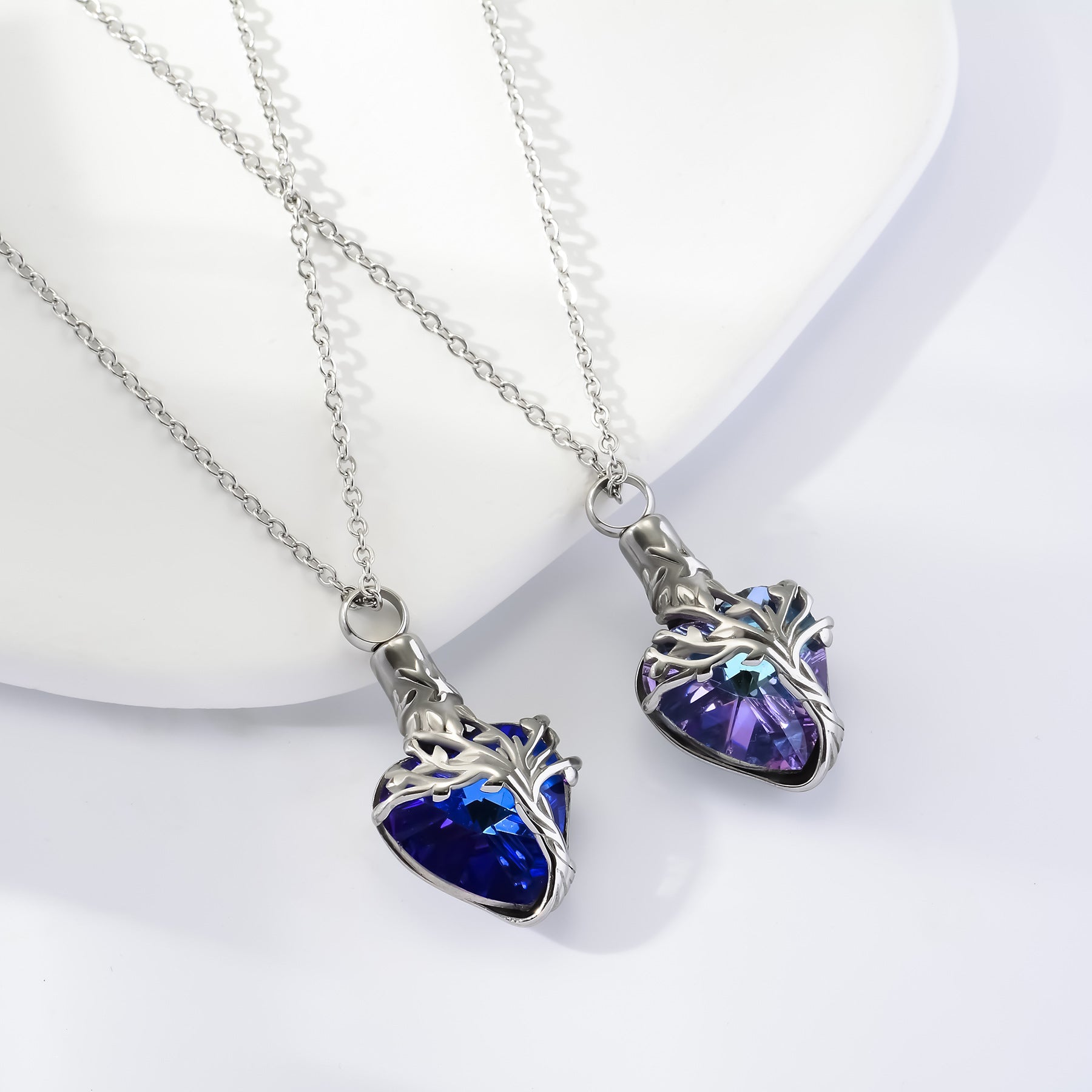 Damen Anhänger mit baumförmigem Design und buntem Kristall Shop Nory