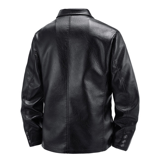 Herren Elegante Kunstlederjacke im klassischen Schnitt Shop Nory