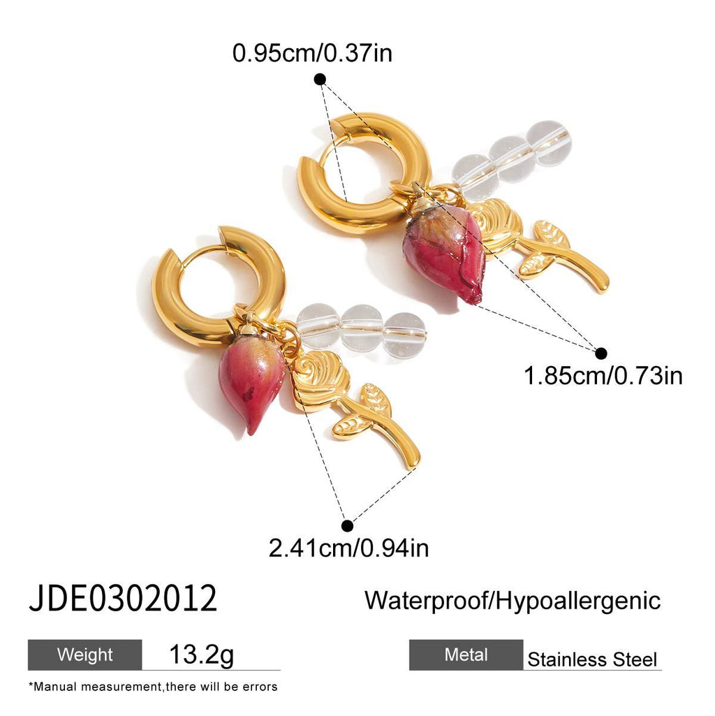 Damen Ohrringe mit floralen Anhängern Shop Nory