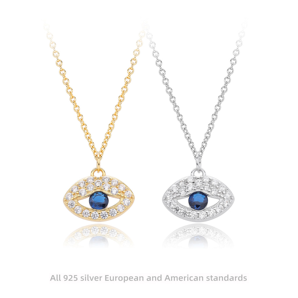 Damen Halskette mit schützendem Augenmotiv aus 925 Sterling Silber und funkeln Zirkonia Shop Nory