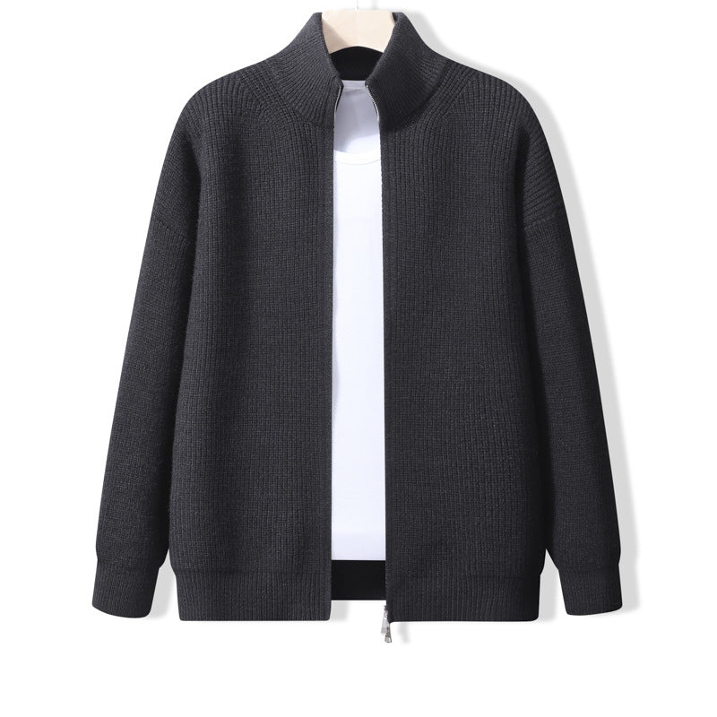 Herren Stylische Strickjacke mit hohem Kragen und Reißverschluss Shop Nory