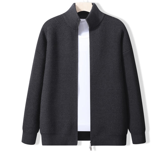 Herren Stylische Strickjacke mit hohem Kragen und Reißverschluss Shop Nory