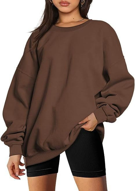 Damen nan extralanger Oversize-Sweatpullover mit Ballonärmeln, geripptem Saum und angerauter Innenseite Shop Nory
