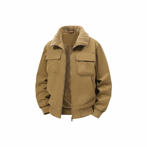 Herren Thermo‑Bomberjacke mit durchgehendem Reißverschluss, Sherpa‑Kragen und Utility‑Taschen Shop Nory