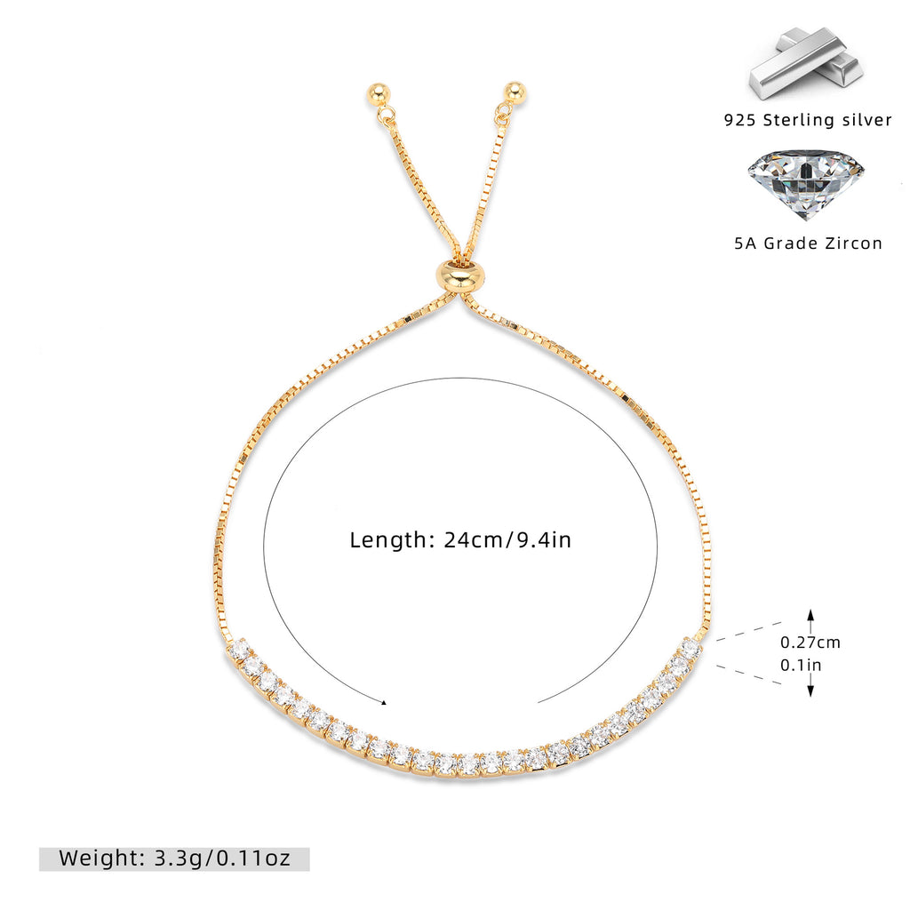Damen Zartes Armband mit funkelnden Zirkonsteinen aus 925 Sterling Silber Shop Nory