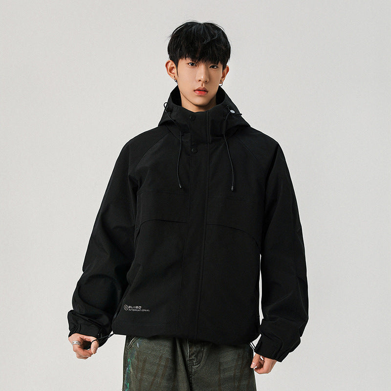 Herren Technische Kapuzen-Softshelljacke mit hohem Kragen und verstellbarem Saum Shop Nory