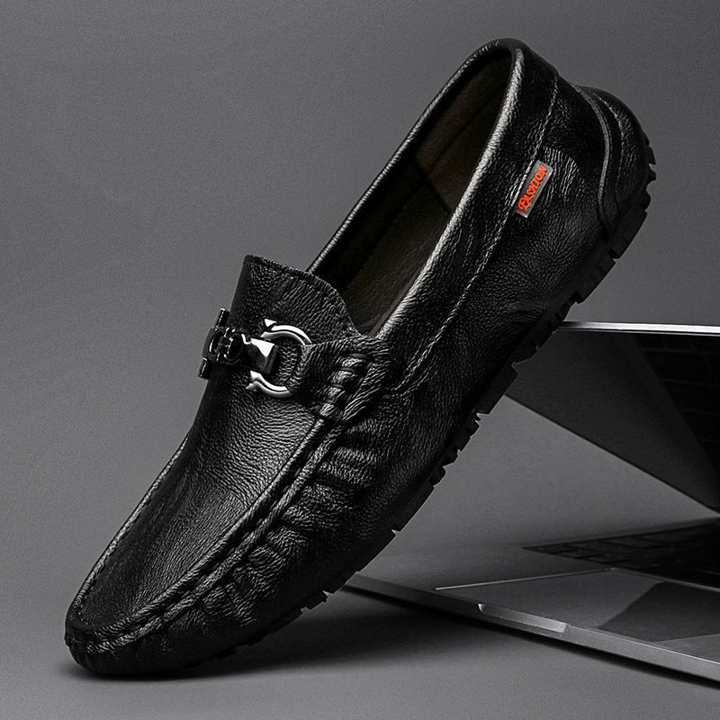 Damen Elegante Mokassins aus hochwertigem Leder mit modischer Schnalle