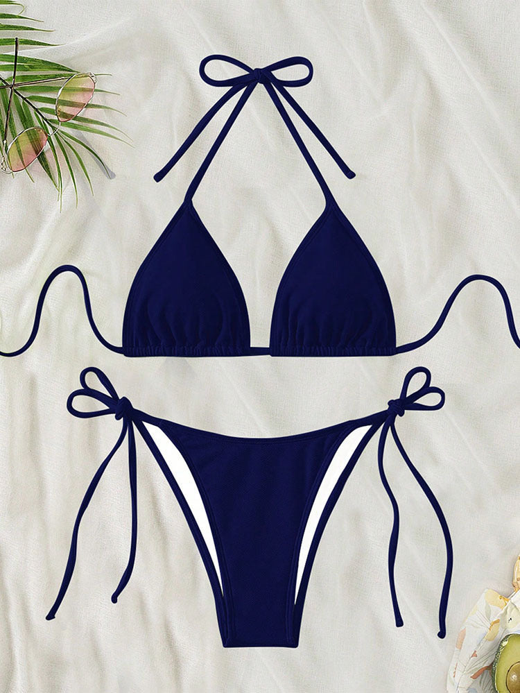 Damen Triangel-Bikini mit verstellbaren Trägern und SeitenbindShopnoryändern